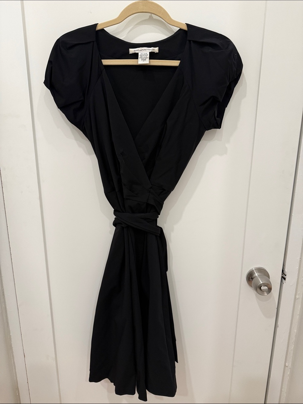 Diane Von Furstenberg Black Wrap Midi Dress